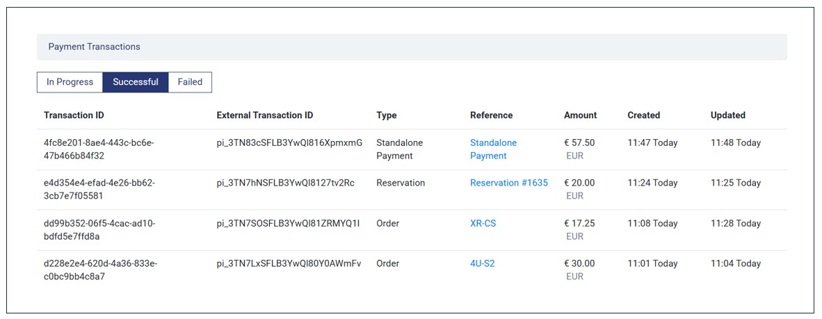 Sample Payment Transactions