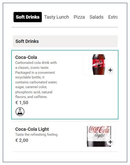Item Linked to Product on Customer Menu