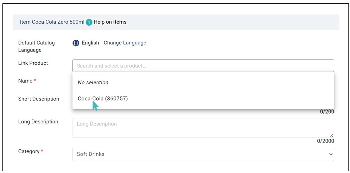 Select the Product to Link